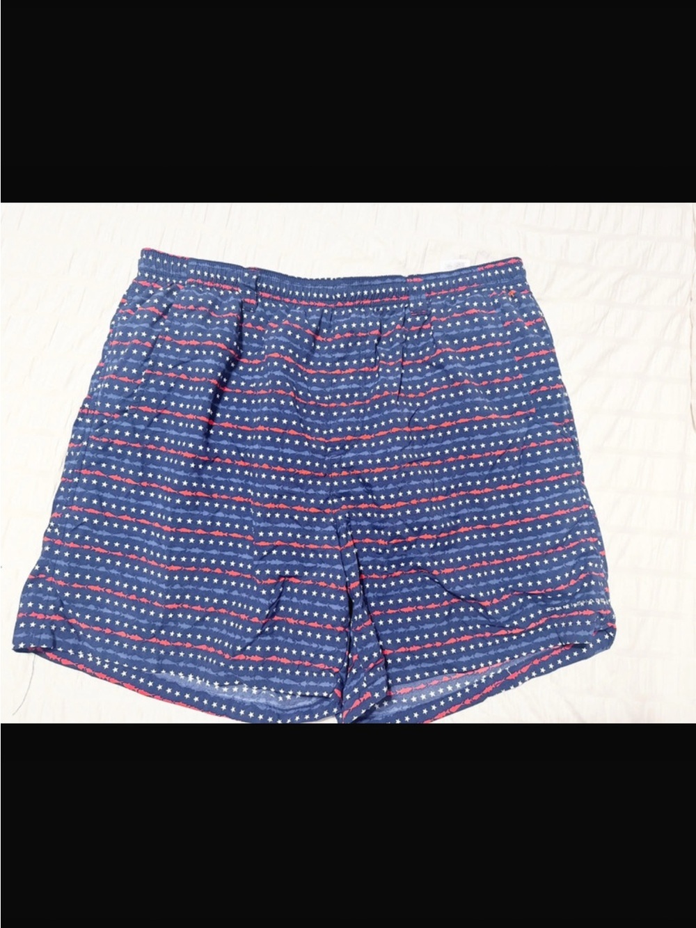 Men’s Columbia PFG 4th of July American Flag shorts size large 6 inch